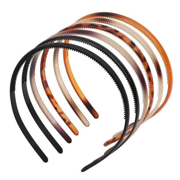 Multi-Color Plastic Thin Skinny Headbands for Women Tortoise Headband Black Hair - Picture 1 of 7